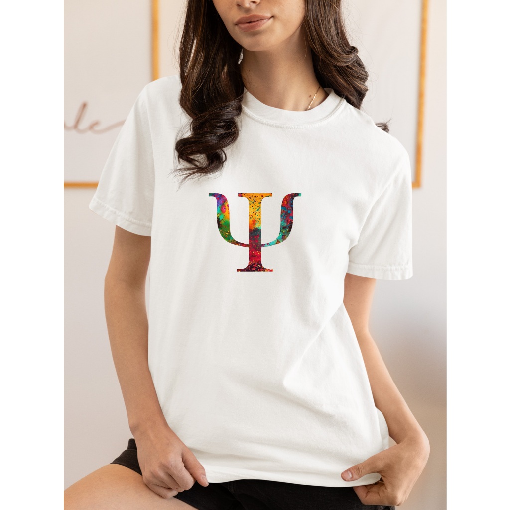 Camiseta Feminina Babylook t shirt símbolo psicologia colorido psicóloga 100% Algodão