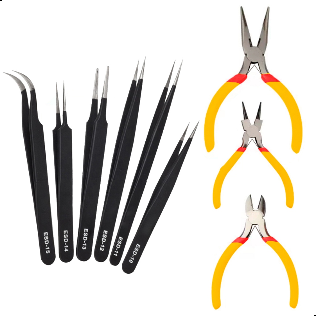 Alicates Bijuteria Semijoia Pinças Artesanato Pesca Eletrônica DIY Kit