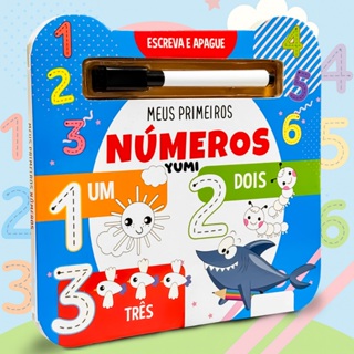 Livro Infantil Educativo : Meus Primeiros Números | Escreva E Apague + Caneta Mágica - Alfabetização Para Crianças em Oferta na Shopee