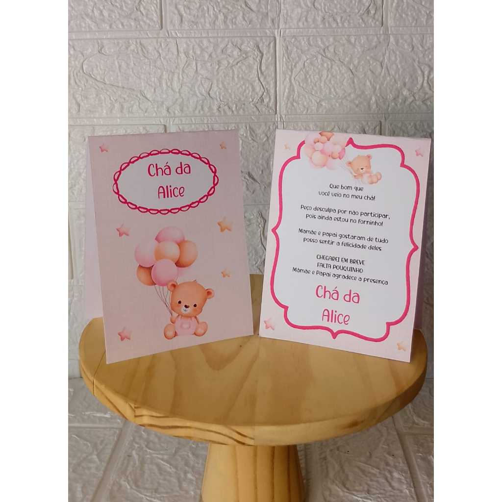 Plaquinha de agradecimento-Centro de mesa-Ursinha Baloeira-Chá de Bebê-Aniversário-Festa-Lembrancinha