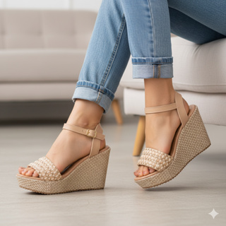 Sandalia De salto Anabela Plataforma Feminina Salto Alto Confortável Sandália Feminina Tamanco em Oferta na Shopee