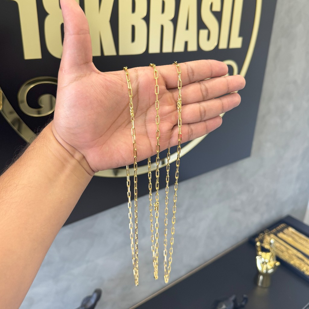 Cordão Masculino Corrente Cartier Banhado a ouro 18k Folheado Dourado — imagem 2 de 2