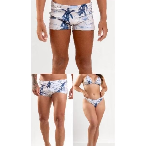 kit 3 peças moda praia família sunga adulto sunga infantil biquíni asa delta ou hot pqnt
