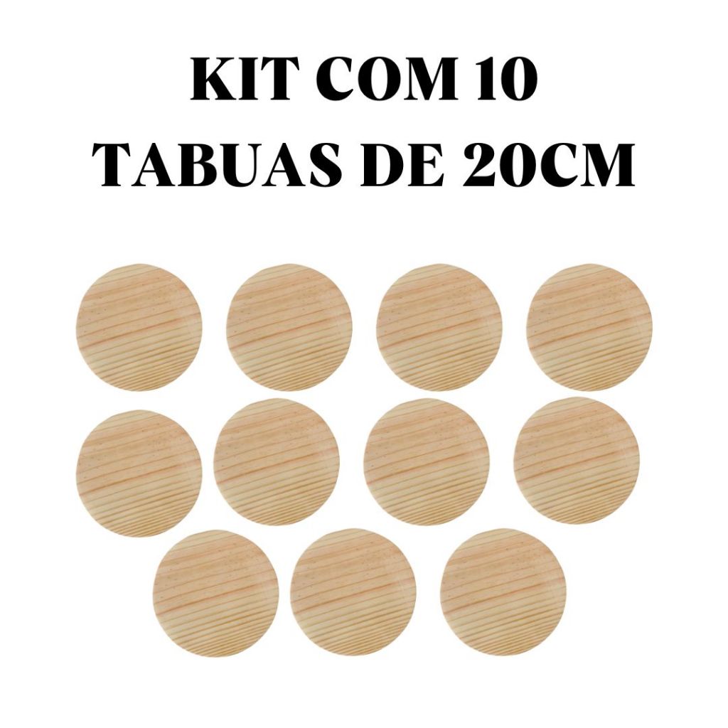 Kit 10 Tábuas De Pinus Madeira Natural 20 cm