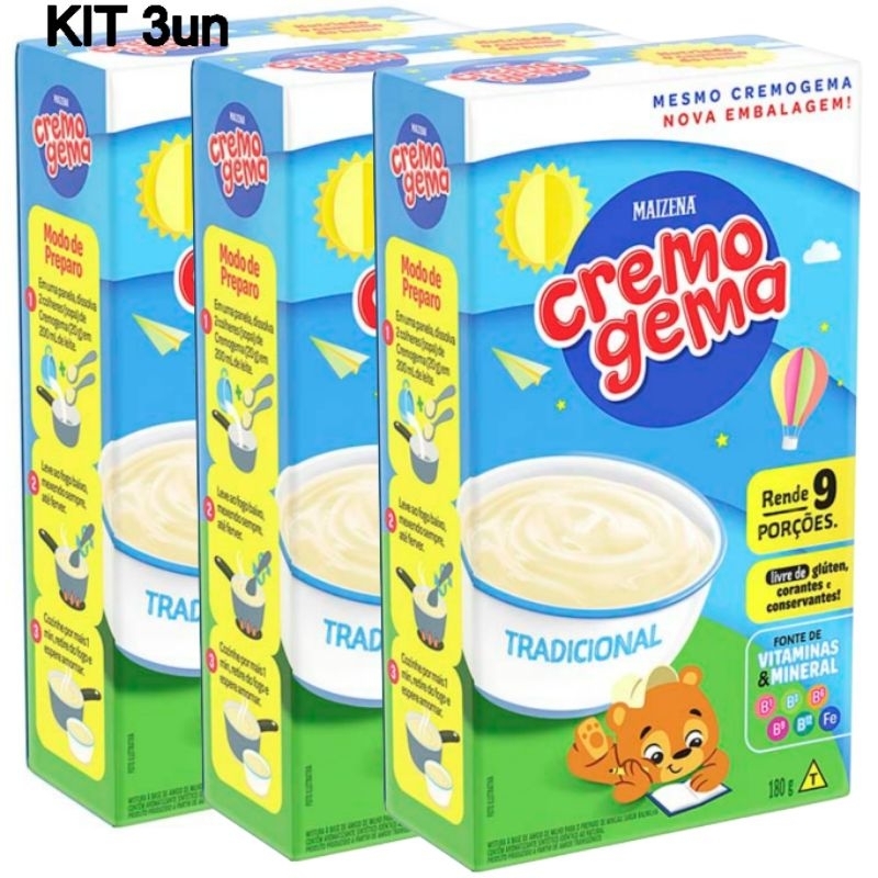 Kit 3 CREMOGEMA MAIZENA TRAD. 180g