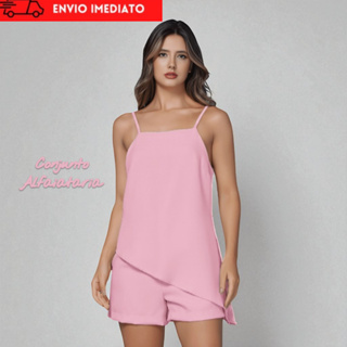 Conjunto Feminino Estilo Social – Alfaiataria Premium Blusinha Moderna Shorts Cintura Alta em Oferta na Shopee