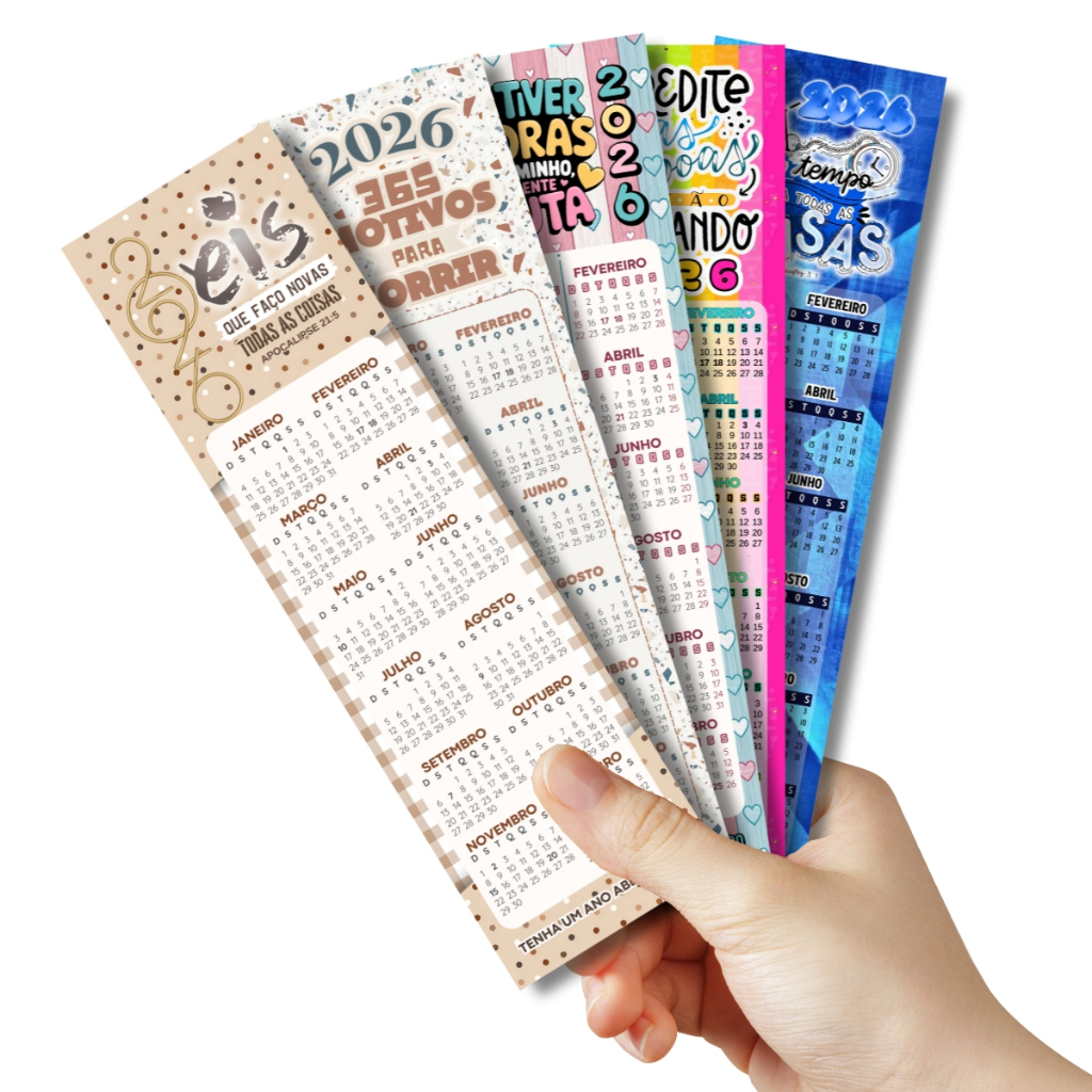 25, 50 e 100 Marca Página Calendário 2026 Encorpado, Biblico, Motivação, Volta As Aulas Envio Rápido em Oferta na Shopee