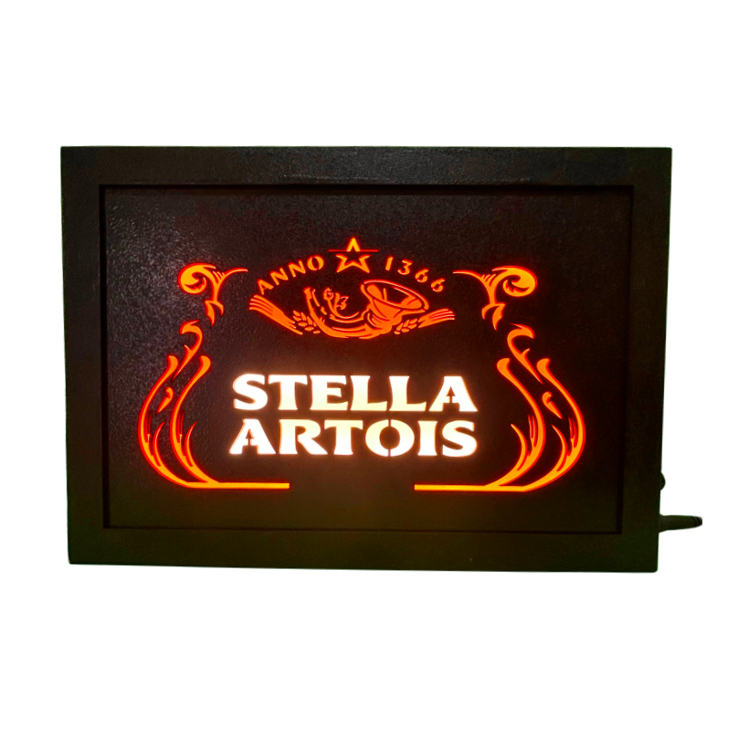 Luminoso Stella Led Neon Quadro Placa Cerveja Beer Cantinho do Churrasco