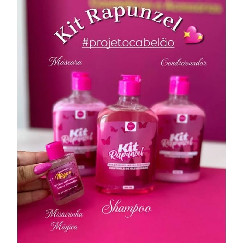 Kit Rapunzel 04 itens Fortalecimento e Crescimento Capilar Ladylu em Oferta na Shopee