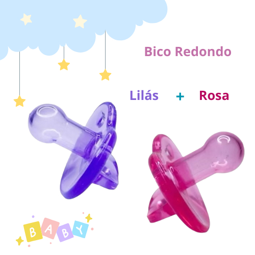Chupeta 100% Silicone Fase 2 Menina Bico Redondo
