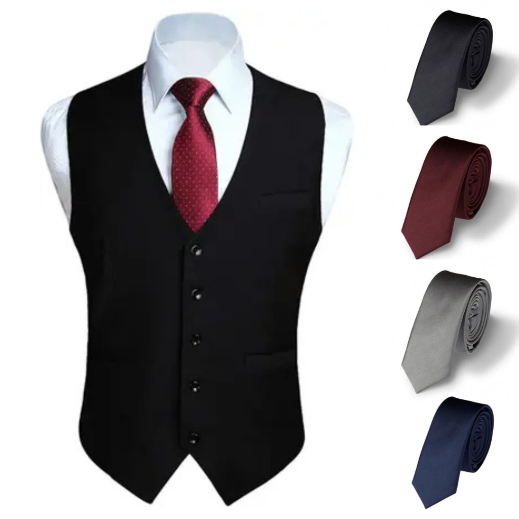 Kit Colete Masculino Slim + Gravata Social Oxford Premium - Pronta Entrega