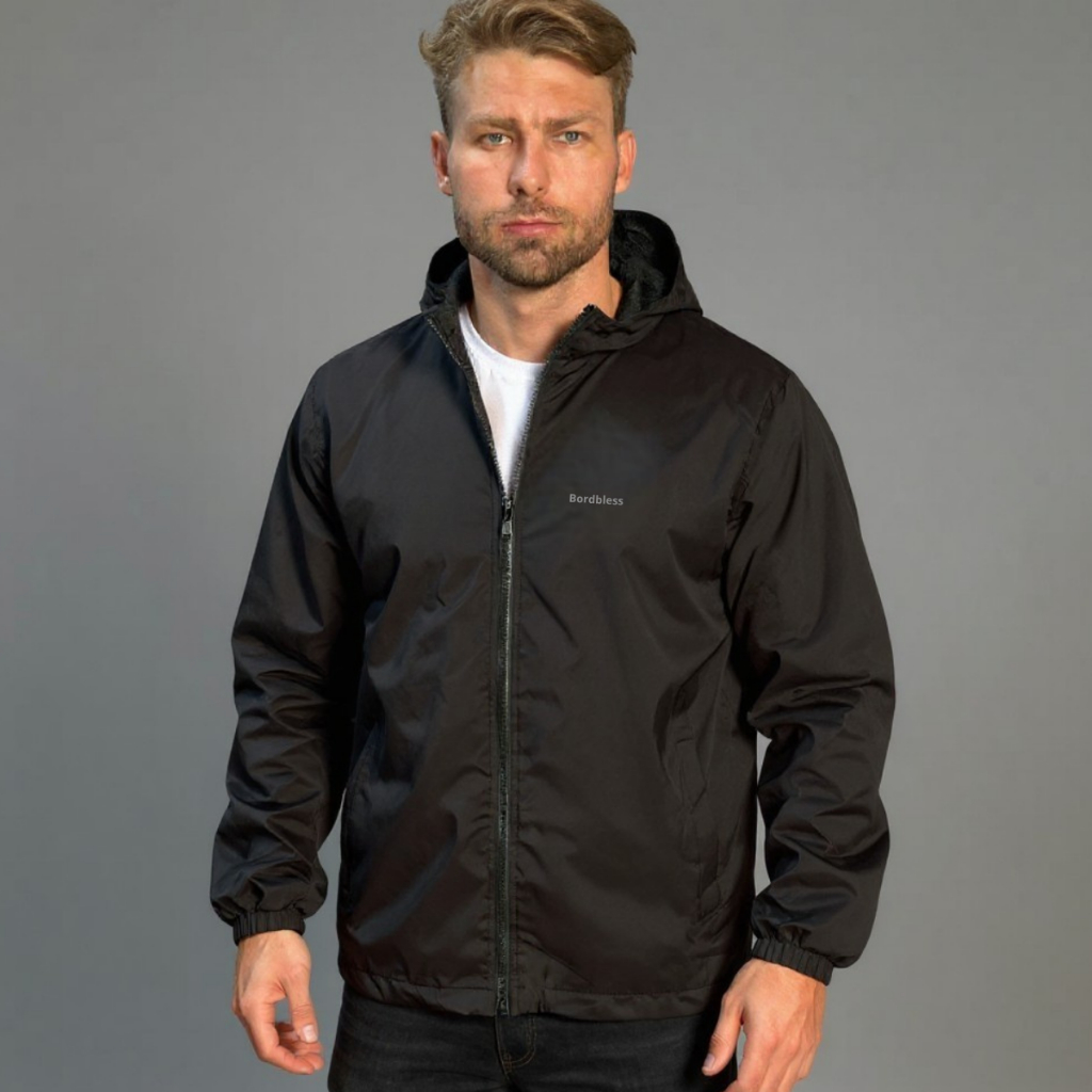 Jaqueta  Forrada Corta Vento Masculina Impermeável com Capuz Proteção e Conforto