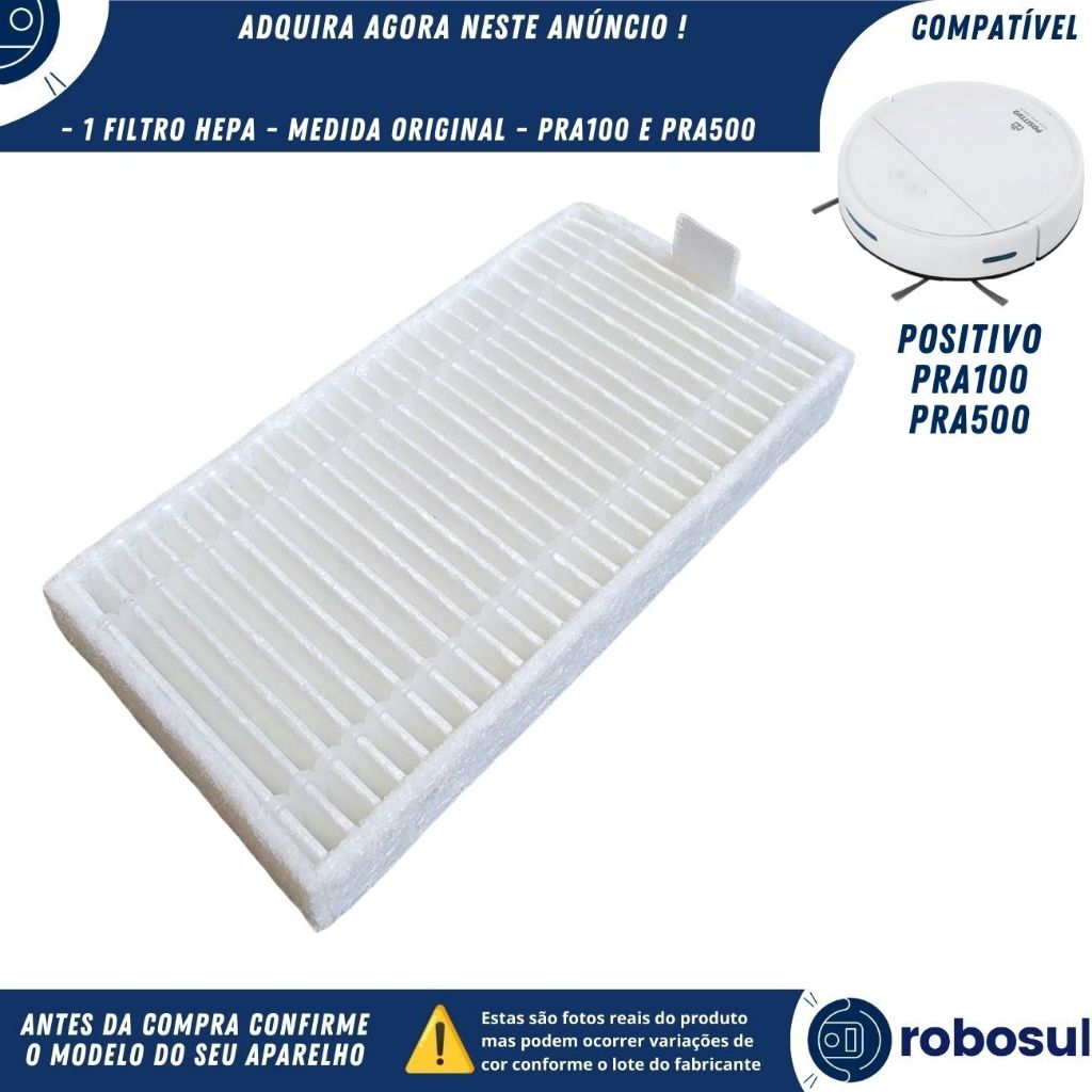 Filtro Hepa Para Smart Robô Aspirador Wi-Fi+ Positivo Casa Inteligente PRA100 e PRA500