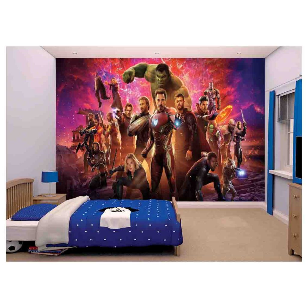 Papel de Parede Adesivo Decorativo Vingadores Ultimato Heróis Homem de Ferro  Hulk NHMA 051