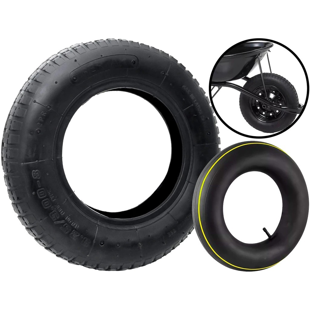 Kit Pneu Com Câmara De Ar Carriola Carrinho De Mão Pedreiro Pneu Completo Fertak