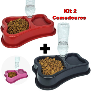 Kit 2 ou 1 Comedouro Bebedouro Duplo Automático Anti formiga Cães e Gatos Pote Cachorro em Oferta na Shopee