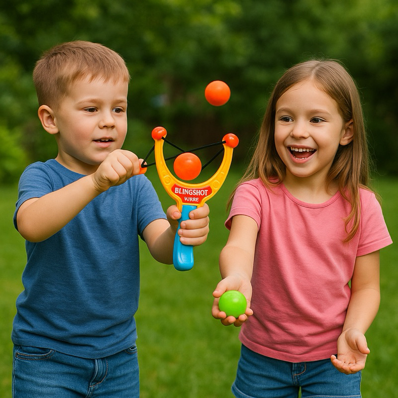 Estilingue Brinquedo Lançador de Bolas Soft Macia