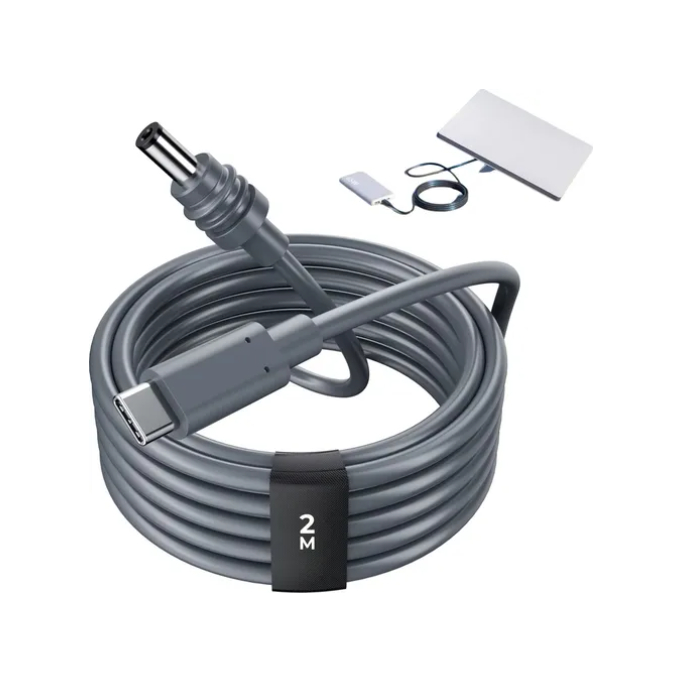 Cabo Para Starlink Mini Usb-c Para DC 2 Metros 100W À Prova Dágua Alimentação Energia Power Bank