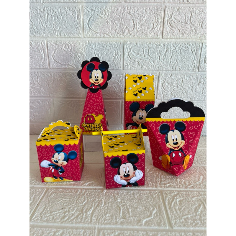 Personalizados Mickey pegue e monte |  Caixinhas Festa Infantil Mickey | Lembrancinhas Aniversário Mickey