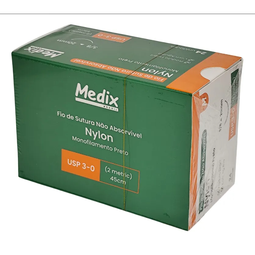 Fio de Sutura de Seda/Nylon com 24 Unidades - Medix