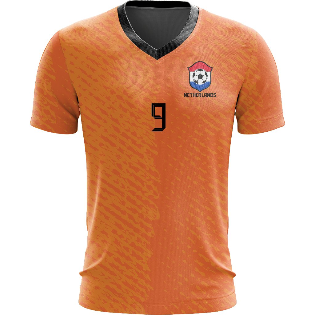 Camiseta Personalizada da Holanda Gola V Futebol Academia Corrida Torcedor E-Sports 2026