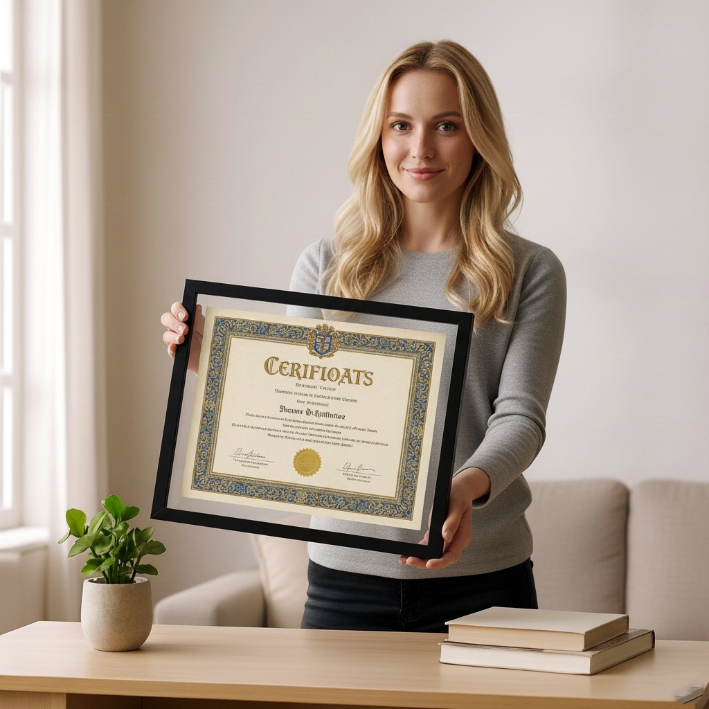 Moldura para Certificados e Diplomas Com 2 Vidros Efeito Flutuante 26x35 cm em Oferta na Shopee