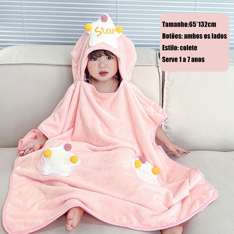 ✨Toalha de Banho Bebê Toalha de Banho Infantil Vestível Absorventede Secagem Rápida para C...