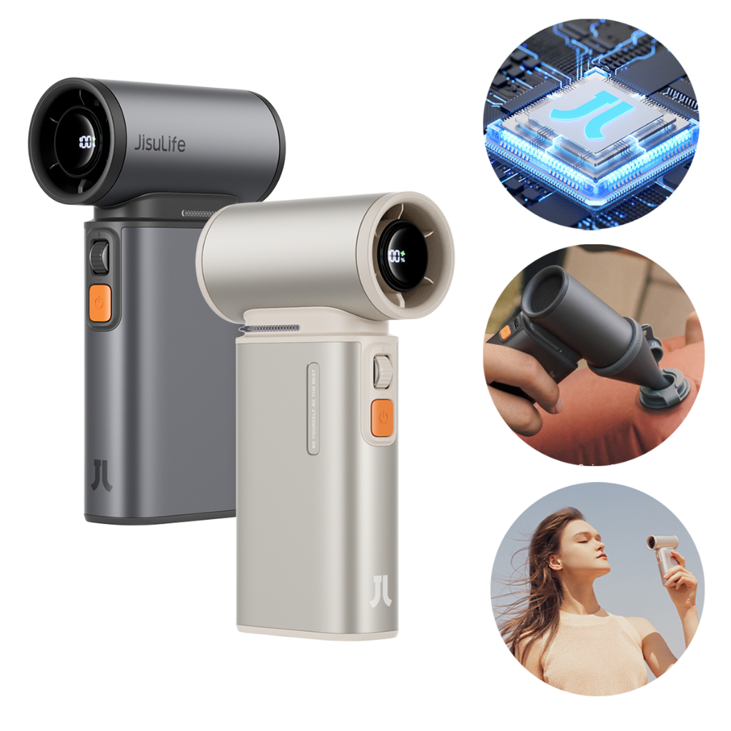 JISULIFE Ventilador Portátil Ultra 1 Potente 3 Modos Recarregável Multi-funcional 9000mAh 19M/S em Oferta na Shopee
