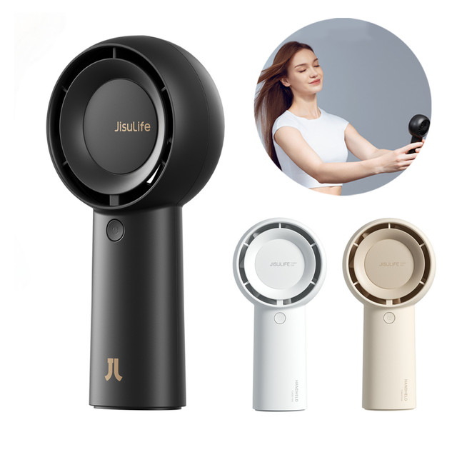 JISULIFE Ventilador Portátil de Mão Turbo USB Recarregável 4000/6000mAh Silenciso Duração de 16Horas (Life5 Plus)