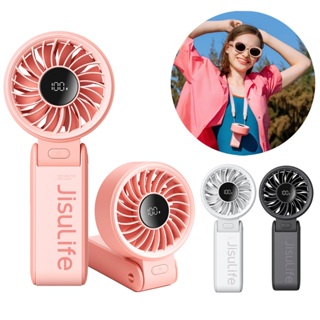 JISULIFE Ventilador Portátil de Mesa/Pescoço USB Recarregável 5000mAh com Tela 19horas Duração Life7 em Oferta na Shopee