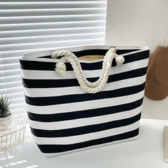 Bolsa de Praia Feminina Alça de Corda Elegante Grande e Resistente