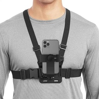 Suporte de peito ajustável para telefones celulares e câmeras GoPro para peito de motocic…