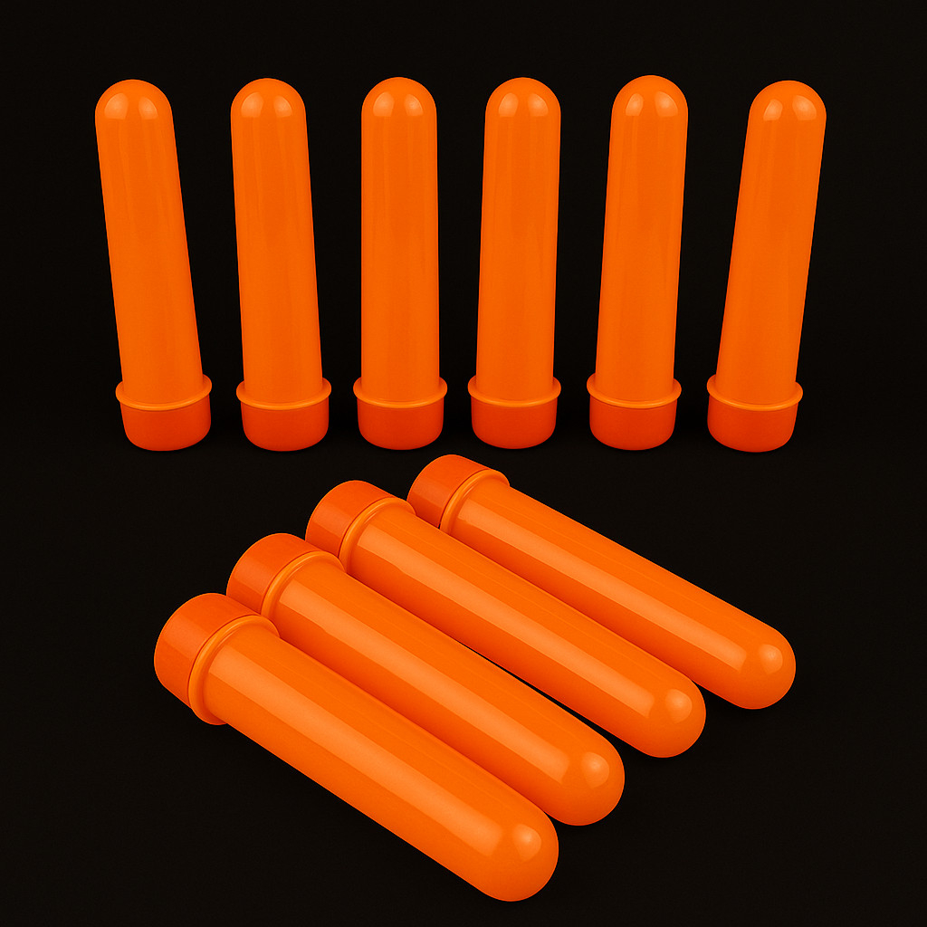 10~50 TUBETE ACRÍLICO LEMBRANCINHAS 13CM LARANJA NEON