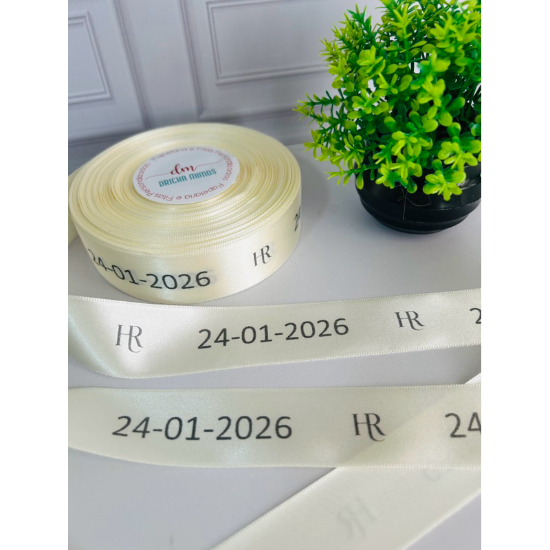 10 metros Fita de Cetim Personalizada de 30mm em Oferta na Shopee