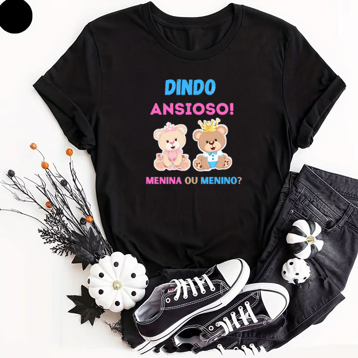 Camiseta Dinda E Dindo -  Guardiã do segredo - Preta ou Branca para Chá Revelação