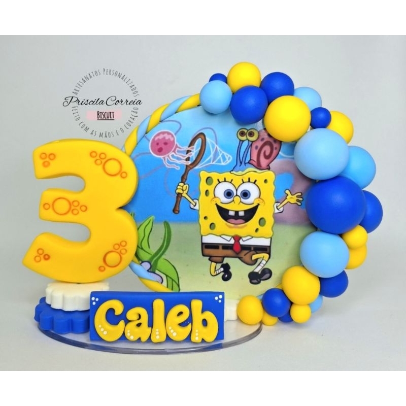 Vela de Aniversário em Biscuit Bob Esponja