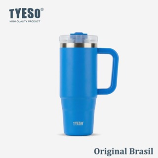 TYESO Copo Térmico com Alça 1200ML Garrafa Térmica para Bebidas Quentes e Frias Ideal para Academia em Oferta na Shopee