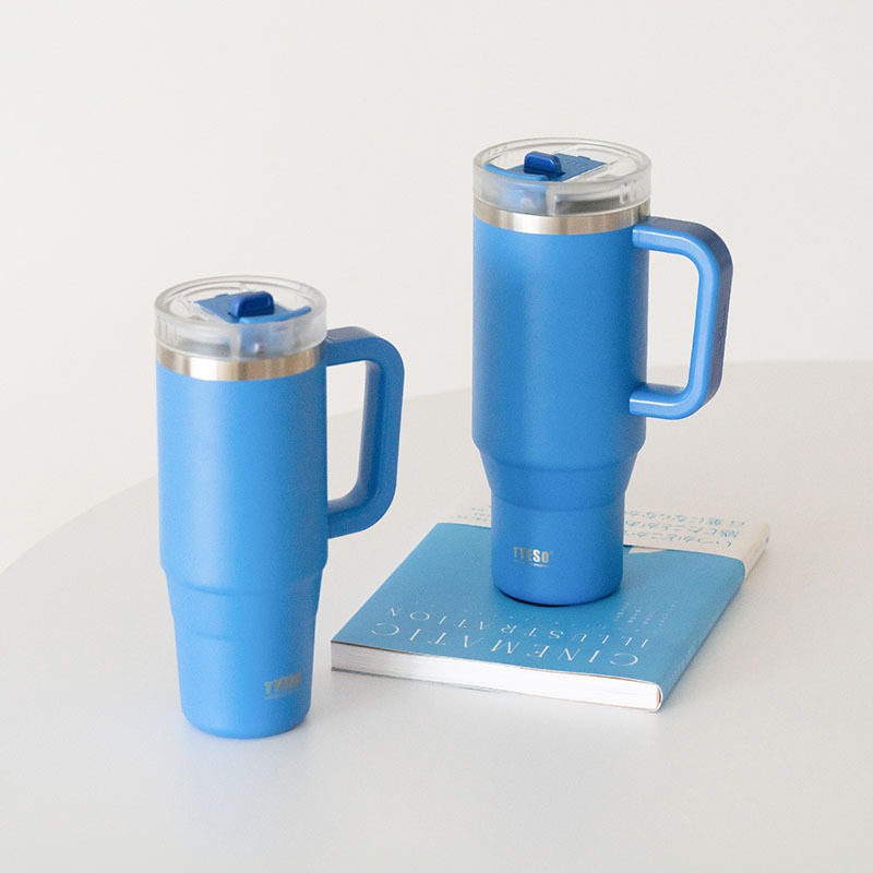 TYESO Copo Térmico com Alça 1200ML Garrafa Térmica para Bebidas Quentes e Frias Ideal para Academia