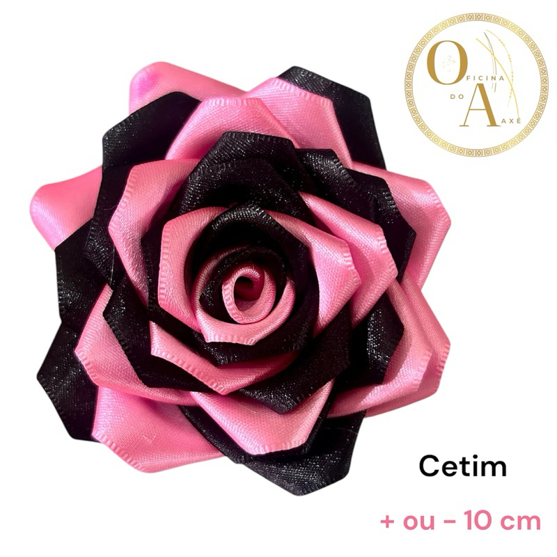 Rosa de cabelo em cetim pomba gira menina