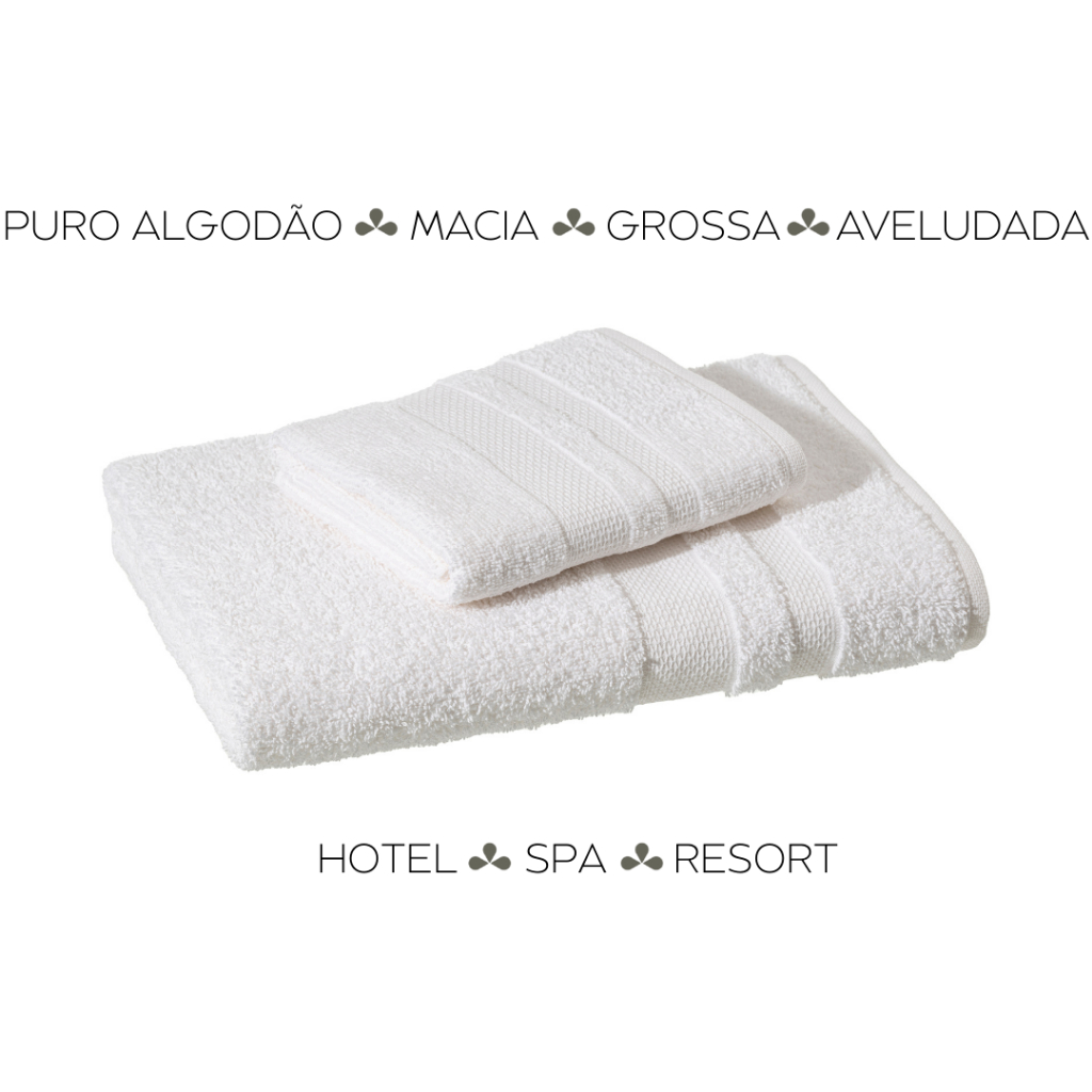 Kit Com 05 toalhas De Rosto - Branca - Padrão Hotel Spa Pousada - Macias - Luxo - Super Grossas