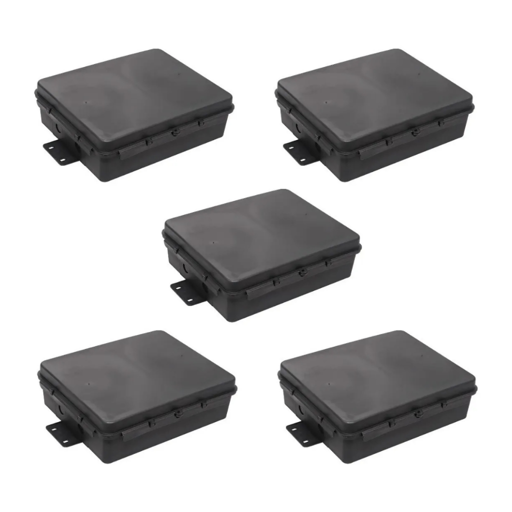 Kit 10 Caixas Hermética Preta Vedada Completa Média Padrão Multitoc