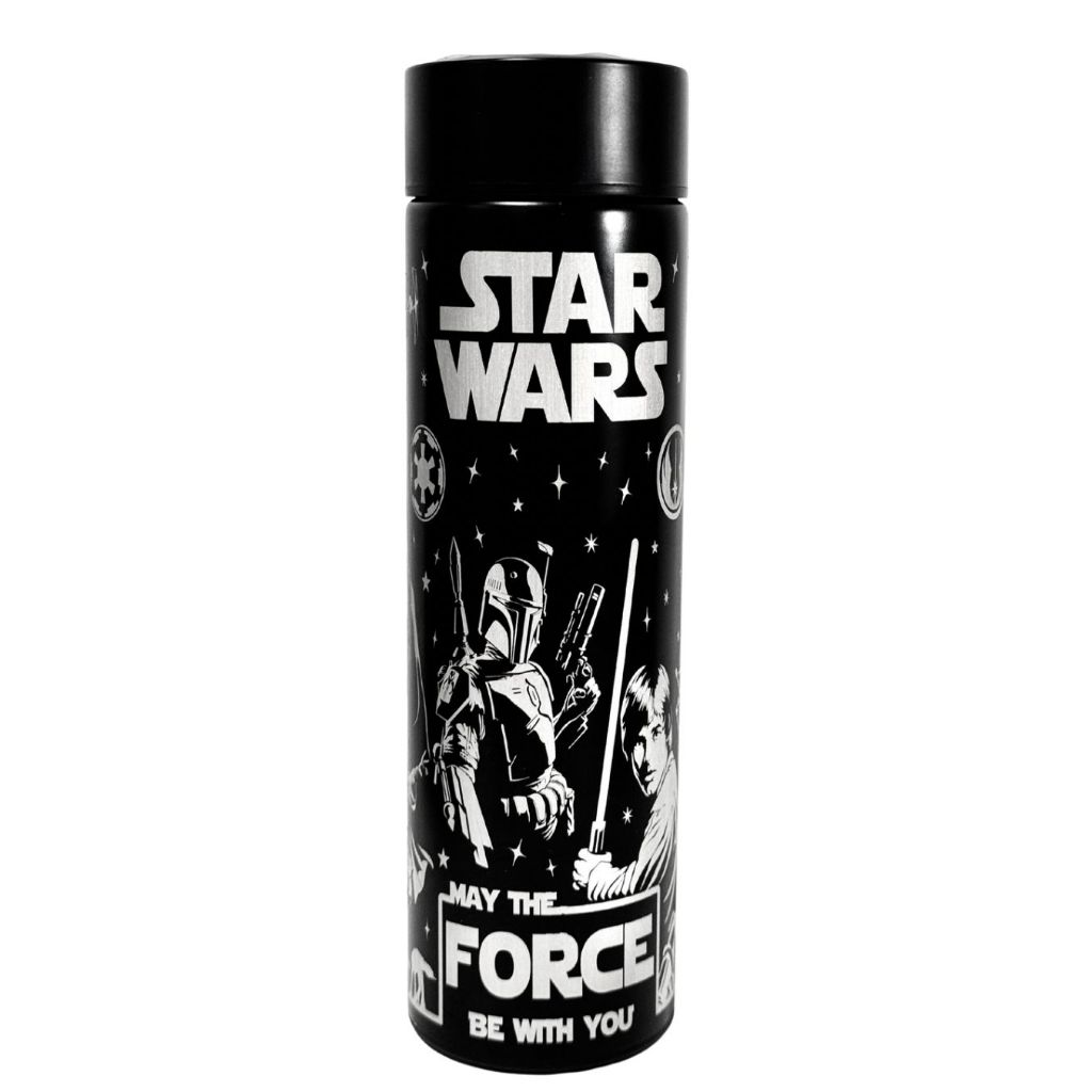 ⚡ Garrafa Térmica Digital Inteligente 500ml – Preta | Personalizada Star Wars