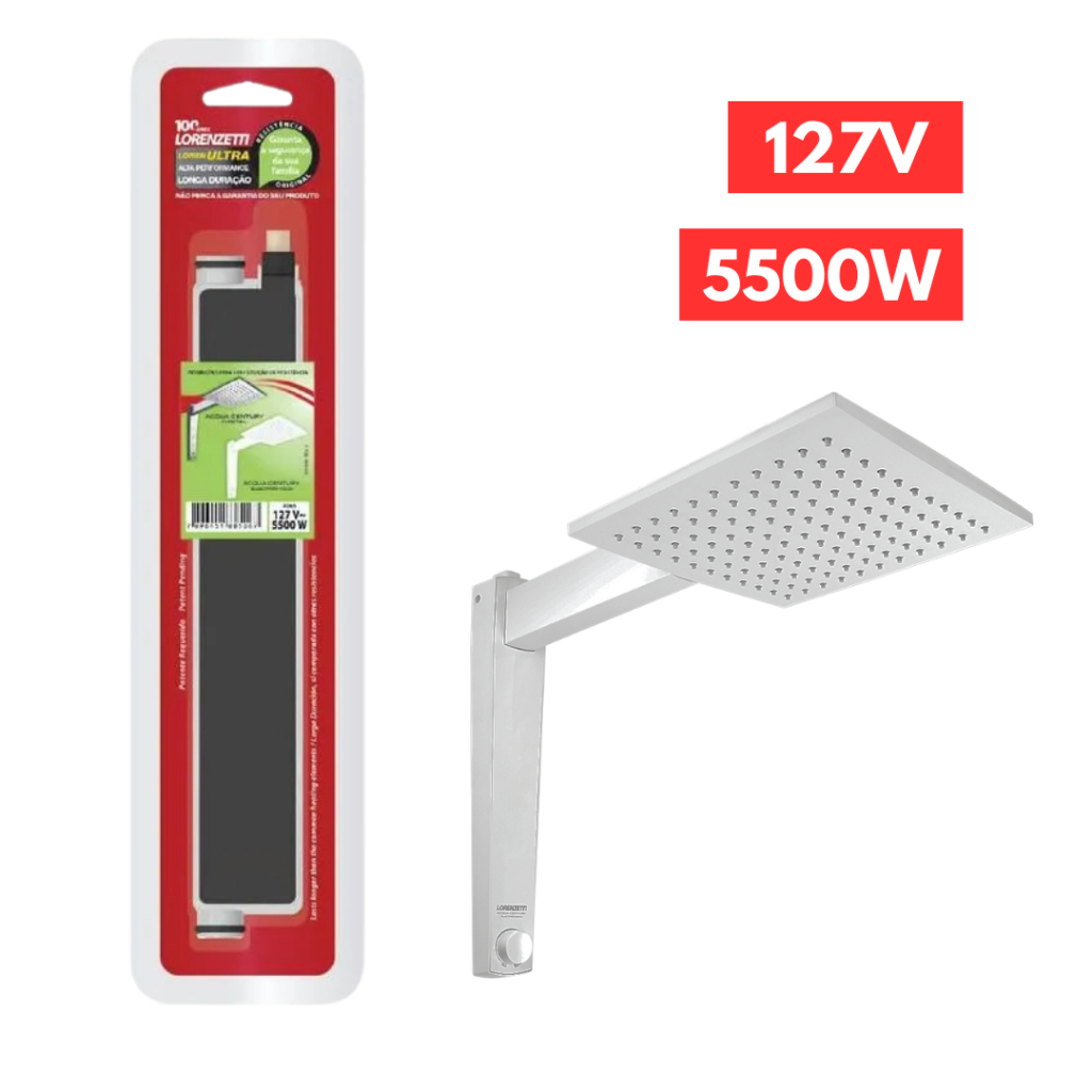 Resistência Chuveiro Acqua Century Ultra Eletrônico 127V 5500W Lorenzetti