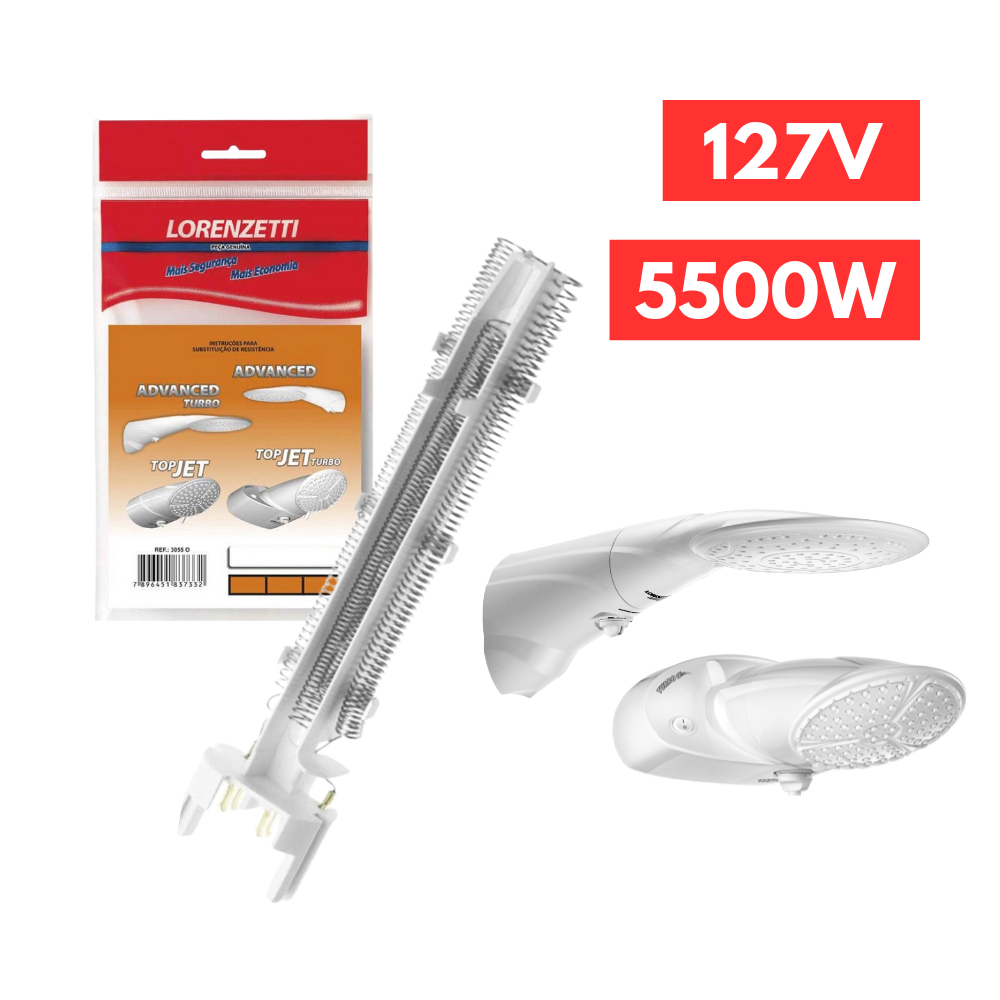 Resistência Chuveiro 127v 5500w Advanced  Top Jet Multi temperaturas Lorenzetti Ducha Banho Banheiro