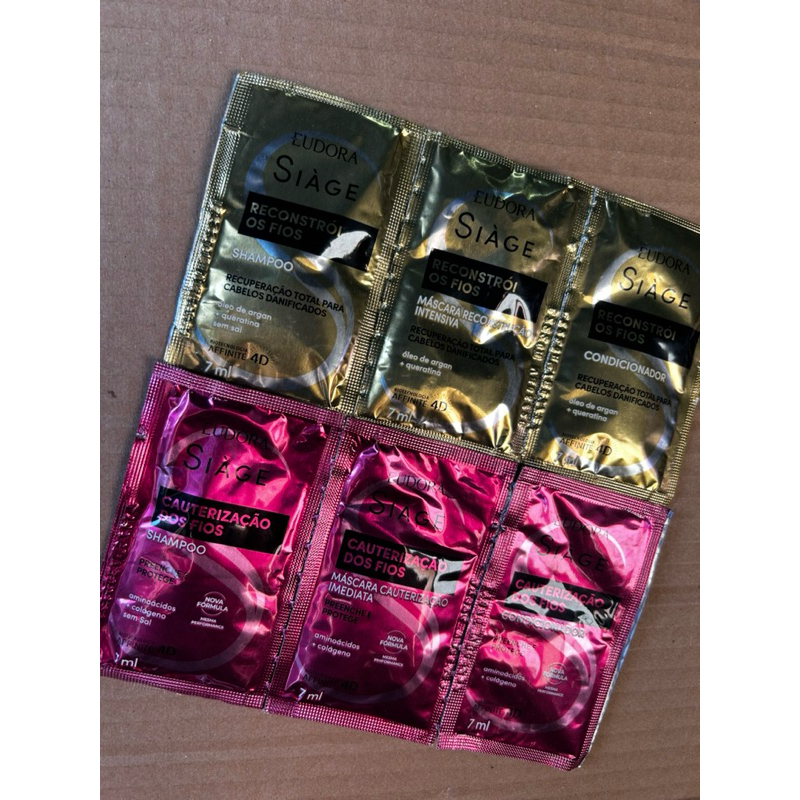Kit 2 sachês Eudora Siage Reconstrói os fios + Cauterização dos fios