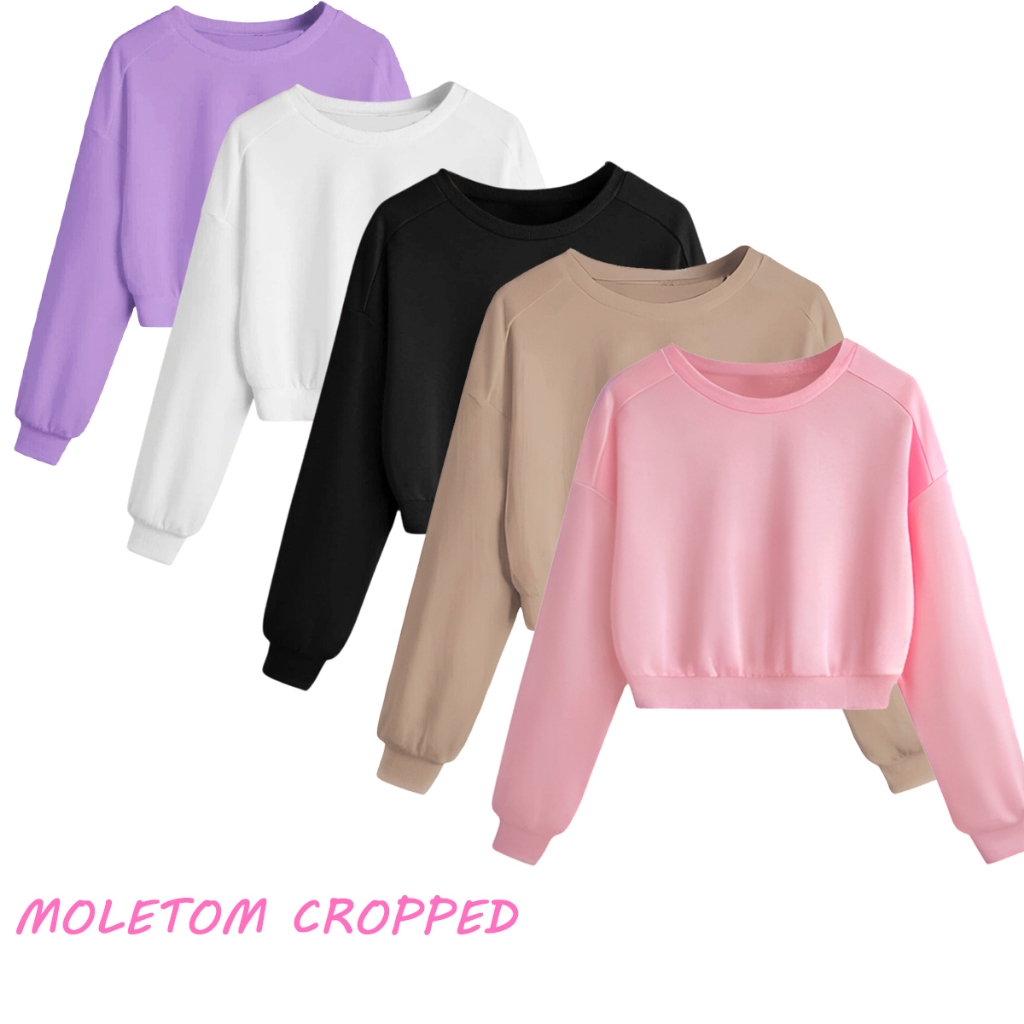 Moletom Cropped Blusa Frio Curta Moletom Basico Sem Liso Sem Estampa em Oferta na Shopee