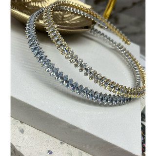 Colar choker riviera maleável colar de brilho zircônia gargantilha moderna festa a noite casamento