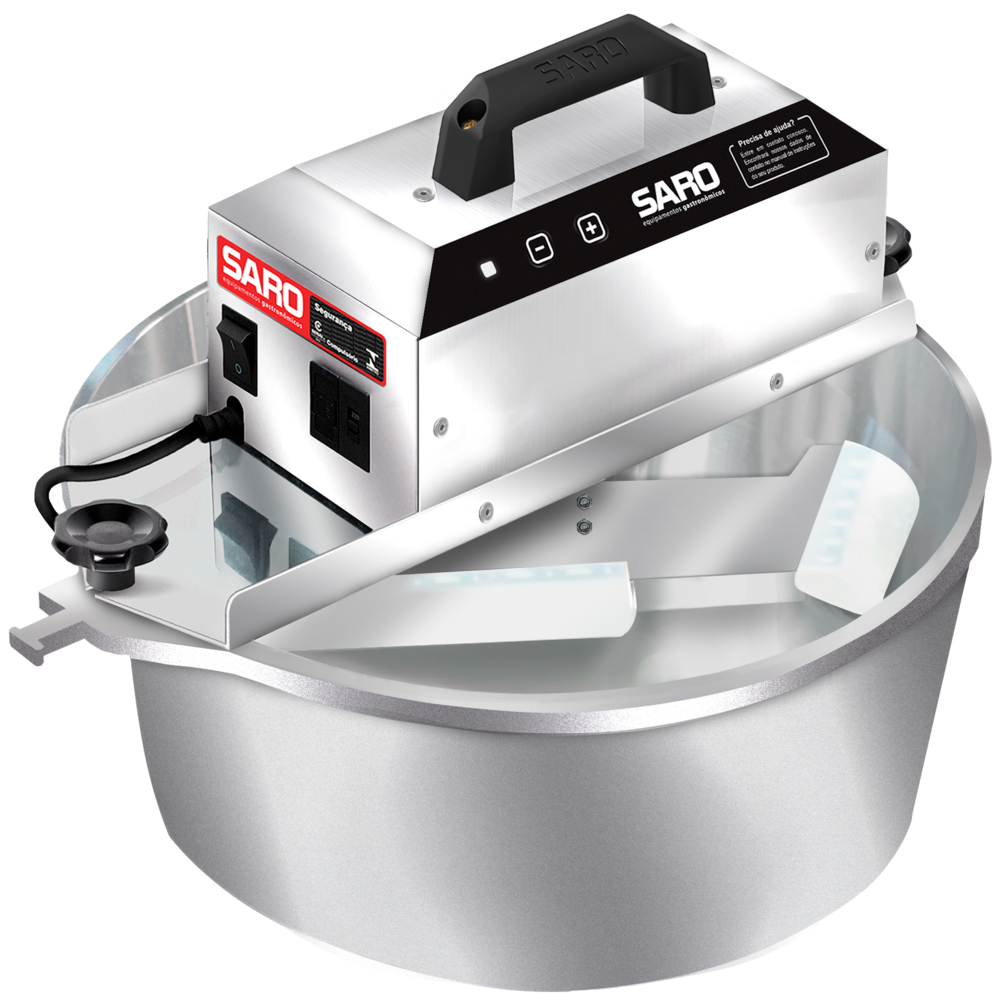 Imagem Panela para Mexer Salgados Doces Brigadeiros Automática 10L SARO Inox Bivolt