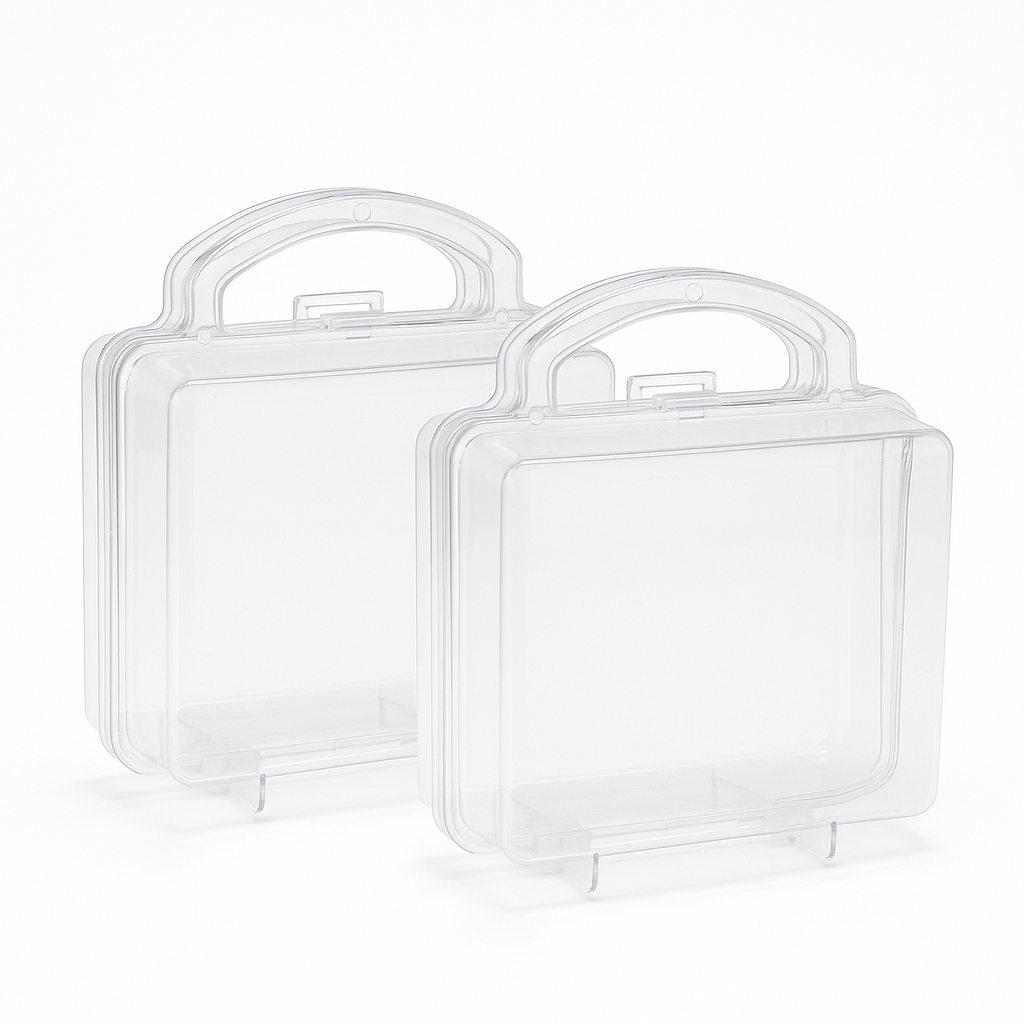 Kit 30 Maletinha acrilica plástico transparente cristal lembrancinha e brinde