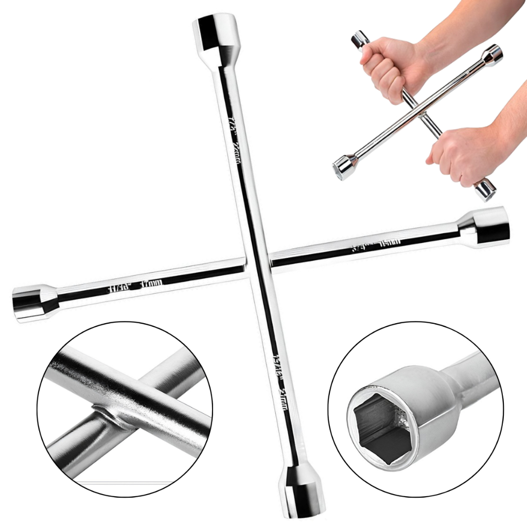 Chave De Roda Cruz 4 Bocas 17 x 19 x 21 x 23 Universal em Oferta na Shopee